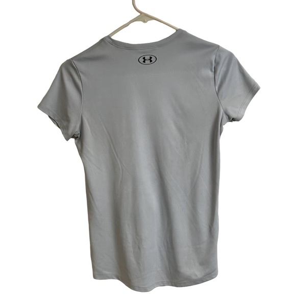 Under Armour Heatgear Youth Light Gray Short Sleeve Tee with Logo Size YXL - Picture 3 of 6